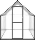 Gewächshaus mit Fundamentrahmen Anthrazit 334x169x195 cm Alu Gartengewächshäuser, Tomatenhaus Treibhaus für Garten, Aufzucht, Terrasse, Außende - Thumbnail 4