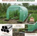 Sekey Gewächshaus Winterfest Foliengewächshaus verzinkt 3x2x2m - 6m² Folientunnel Stabil mit 2m Stehhöhe, Treibhaus, Tomatenhaus inkl. 2 Türen & 4 Fenster & Profi-Fixierungs-Set, 140g/m² PE-Folie - Thumbnail 6
