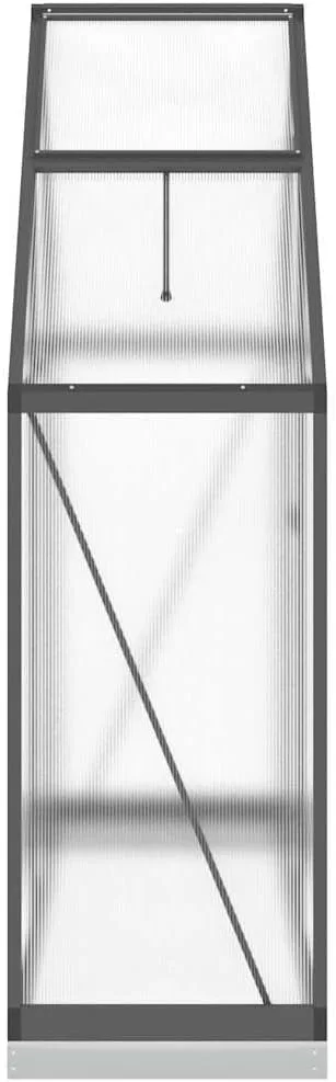 Gewächshaus mit Fundamentrahmen Anthrazit 169x58x202 cm Alu Gartengewächshäuser, Tomatenhaus Treibhaus für Garten, Aufzucht, Terrasse, Außende – Bild 4
