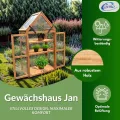 Coemo Holz-Gewächshaus Jan – Stilvolles Design, 65x40x120 cm, Farbe Braun, Aufklappbare Türen und Dach, Winterschutz Gewächshaus -Wetterfestes Pflanzenhaus für Kräuter, Tomaten & Setzlinge - Thumbnail 2