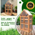 Coemo Holz-Gewächshaus Jan – Stilvolles Design, 65x40x120 cm, Farbe Braun, Aufklappbare Türen und Dach, Winterschutz Gewächshaus -Wetterfestes Pflanzenhaus für Kräuter, Tomaten & Setzlinge - Thumbnail 4