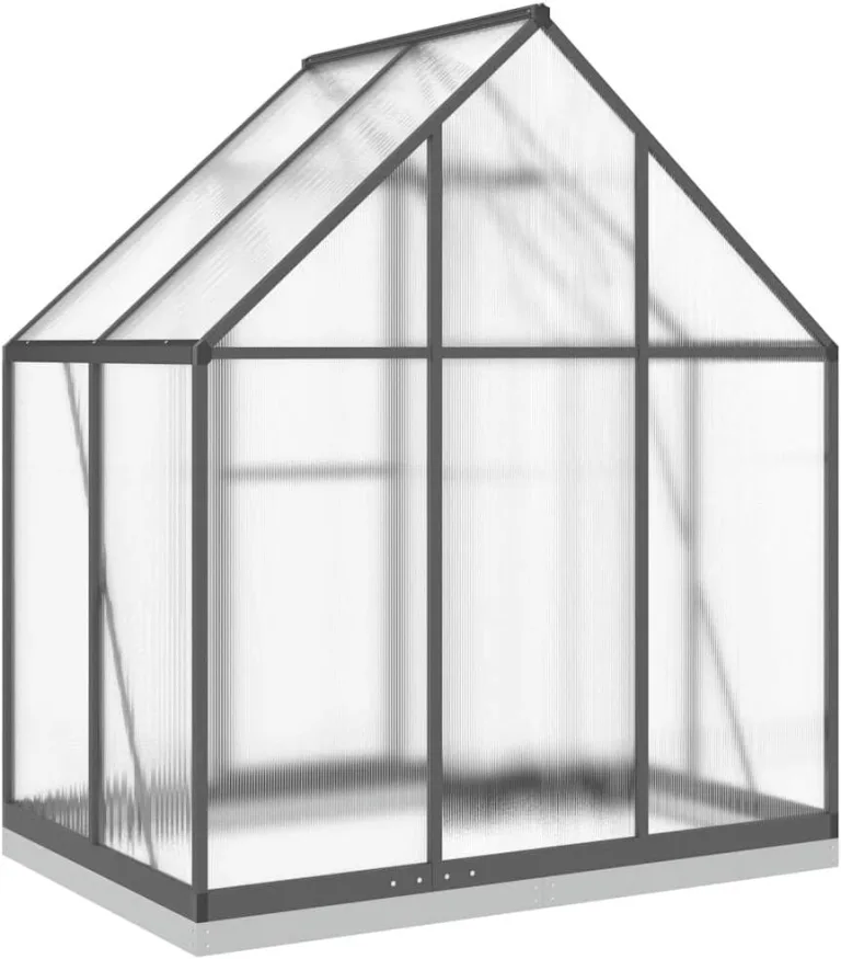 Gewächshaus mit Fundamentrahmen Anthrazit 169x114x202 cm Alu Gartengewächshäuser, Tomatenhaus Treibhaus für Garten, Aufzucht, Terrasse, Außende – Bild 5