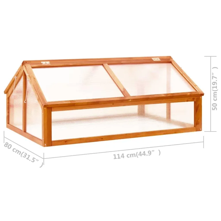 Gewächshaus Braun 114x80x50 cm Tannenholz Gartengewächshäuser, Tomatenhaus Treibhaus für Garten, Aufzucht, Terrasse, Außende – Bild 7
