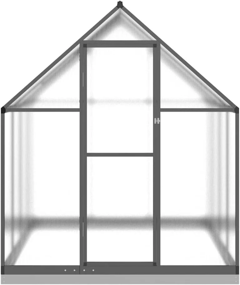 Gewächshaus mit Fundamentrahmen Anthrazit 224x169x202 cm Alu Gartengewächshäuser, Tomatenhaus Treibhaus für Garten, Aufzucht, Terrasse, Außende – Bild 3