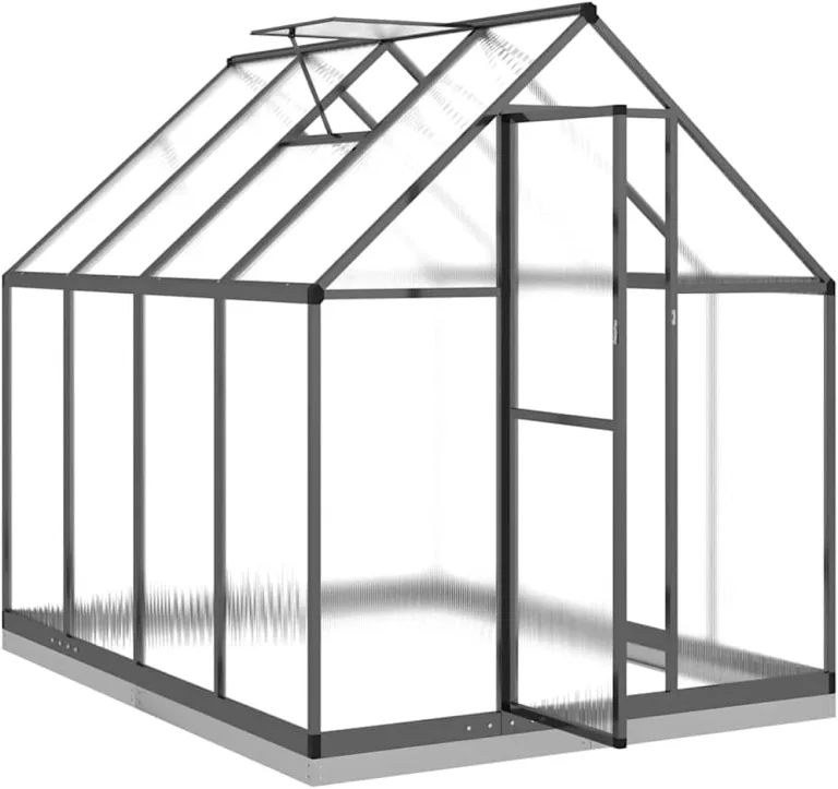 Gewächshaus mit Fundamentrahmen Anthrazit 224x169x202 cm Alu Gartengewächshäuser, Tomatenhaus Treibhaus für Garten, Aufzucht, Terrasse, Außende – Bild 6