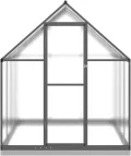 Gewächshaus mit Fundamentrahmen Anthrazit 224x169x202 cm Alu Gartengewächshäuser, Tomatenhaus Treibhaus für Garten, Aufzucht, Terrasse, Außende - Thumbnail 3