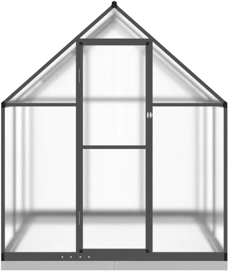 Gewächshaus mit Fundamentrahmen Anthrazit 169x169x202 cm Alu Gartengewächshäuser, Tomatenhaus Treibhaus für Garten, Aufzucht, Terrasse, Außende – Bild 3