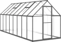 Gewächshaus mit Fundamentrahmen Anthrazit 445x169x195 cm Alu Gartengewächshäuser, Tomatenhaus Treibhaus für Garten, Aufzucht, Terrasse, Außende - Thumbnail 3