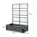 Hochbeet mit Rankgitter, Metall-Pflanzkasten mit Rankgitter, robuster Pflanzkasten für Kletterpflanzen, Gemüse, Tomaten & Blumen,als Sichtschutz für Balkon & Terrasse,121 x 61 x 151 cm,Schwarz - Thumbnail 8