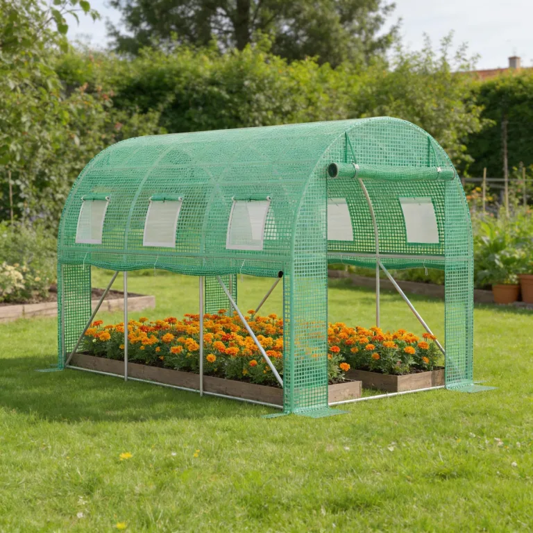 LZQ Gewächshaus Foliengewächshaus Tunnelgewächshaus Tomatenhaus 3x2x2 m, begehbares Gartengewächshaus, Folientunnel Gewächshaustunnel pflanztunnel Treibhaus mit Fenstern & Reißverschlusstüren – Bild 2