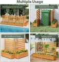 HOMASIS 2 Blumenkästen mit Gartenzaun, Holz Pflanzkasten mit Sichtschutz, Hochbeet mit Spalier & Abluflöchern, DIY modulare Pflanzkübel mit Gartenspalier für Garten Balkon Terrasse (2 Zäune) - Thumbnail 6