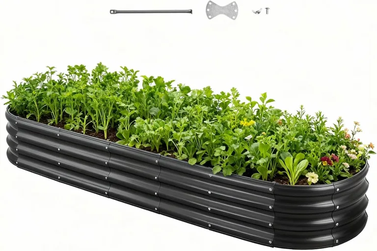 VEVOR Hochbeet Metall 2400x600x290 mm, Pflanzbeet, Gemüsebeet, Pflanzkasten mit offenem Boden & abgerundeten Kanten, Blumenbeet, Kräuterbeet, ideal für Gemüse, Blumen, Kräuter & Sukkulenten, Oval – Bild 1