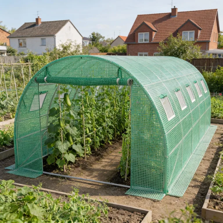 Gewächshaus 300x600x200cm Foliengewächshaus Winterfest Folientunnel UV-Schutz Tomatenhaus Pflanztunnel für Frucht Gemüse Blumen Pflanzenzelt mit Fenster Treibhaus inkl. Erdanker & Seilen – Bild 8