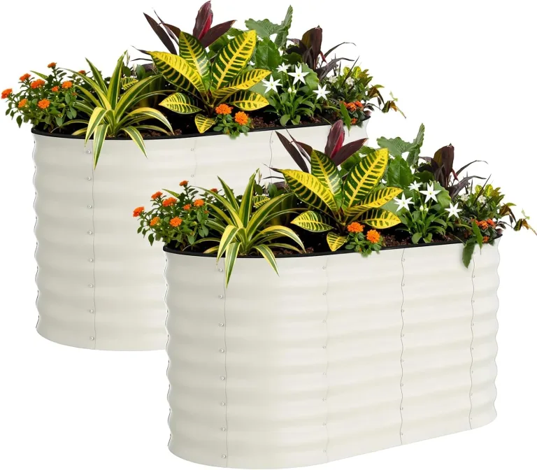 Pflanzbeet Hochbeet 120x60x60 cm—Ovales Stahlblech 0.6mm, 2-teilig, Schnell Aufbaubar, Outdoor, Für Gemüse Früchte, Mit Anti-Schnitt-Schutzleiste, Grün – Bild 10