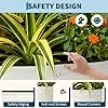 Pflanzbeet Hochbeet 120x60x60 cm—Ovales Stahlblech 0.6mm, 2-teilig, Schnell Aufbaubar, Outdoor, Für Gemüse Früchte, Mit Anti-Schnitt-Schutzleiste, Cremeweiß - Thumbnail 2