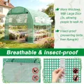 12㎡ Frostschutz Gartengewächshäuser aus Stahl Rahmen 3x4x2m HDPE Foliengewächshaus mit 8 Insektenschutzgitter Fenster & 2 Tür Begehbares Gewächshaus Garten Überwinterungszelt für Pflanzen - Thumbnail 5