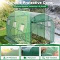 12㎡ Frostschutz Gartengewächshäuser aus Stahl Rahmen 3x4x2m HDPE Foliengewächshaus mit 8 Insektenschutzgitter Fenster & 2 Tür Begehbares Gewächshaus Garten Überwinterungszelt für Pflanzen - Thumbnail 3
