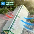 Quictent Hochbeet mit Abdeckung, Pflanzkasten-Set für den Außenbereich,Gewächshaus mit 2 große Fenster mit Reißverschluss, 240x120x30cm, Transparent - Thumbnail 4