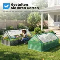 Quictent Hochbeet mit Abdeckung, Pflanzkasten-Set für den Außenbereich,Gewächshaus mit 2 große Fenster mit Reißverschluss, 240x120x30cm, Transparent - Thumbnail 6