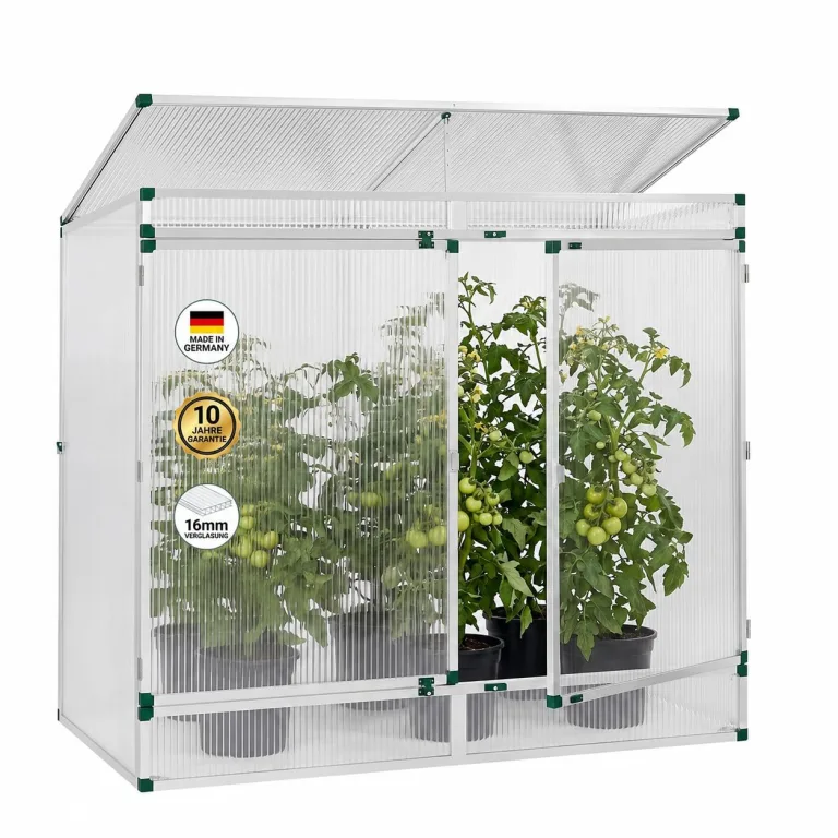 Beckmann Pflanzenhaus I 201 x 107 x 183 cm I Mini Gewächshaus aus Aluminium & 16mm Polycarbonat Stegdreifachplatten I winterfestes Tomatengewächshaus für Garten & Balkon I stabil und ohne Folie – Bild 1