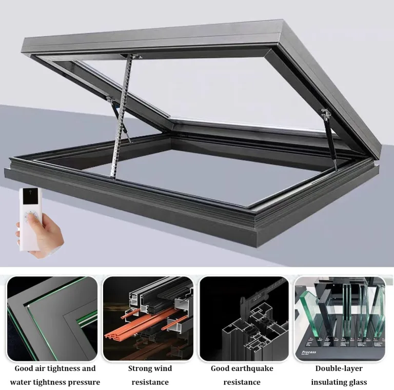 Dachfenster mit Fernbedienung, 85 x 70 cm, für Dachböden, Keller, Gewächshäuser und Sto-Hallen, optimaler Dachausstieg und Dachfenster-Löser – Bild 5