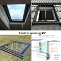 Dachfenster mit Fernbedienung, 85 x 70 cm, für Dachböden, Keller, Gewächshäuser und Sto-Hallen, optimaler Dachausstieg und Dachfenster-Löser - Thumbnail 2