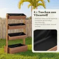 Yaheetech Vertikal Hochbeet mit 4 Etagen, 84,5×45×140,5 cm Pflanzbeet mit Entwässerungslöcher & Pflanzvlies, Tannenholz Wetterfest, Frühbeet Gartenbeet Kräutertreppe für Garten Balkon, Dunkelbraun - Thumbnail 6