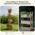 Yaheetech Vertikal Hochbeet mit 4 Etagen, 84,5×45×140,5 cm Pflanzbeet mit Entwässerungslöcher & Pflanzvlies, Tannenholz Wetterfest, Frühbeet Gartenbeet Kräutertreppe für Garten Balkon, Dunkelbraun - Thumbnail 8