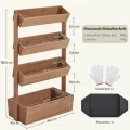 Yaheetech Vertikal Hochbeet mit 4 Etagen, 84,5×45×140,5 cm Pflanzbeet mit Entwässerungslöcher & Pflanzvlies, Tannenholz Wetterfest, Frühbeet Gartenbeet Kräutertreppe für Garten Balkon, Dunkelbraun - Thumbnail 3