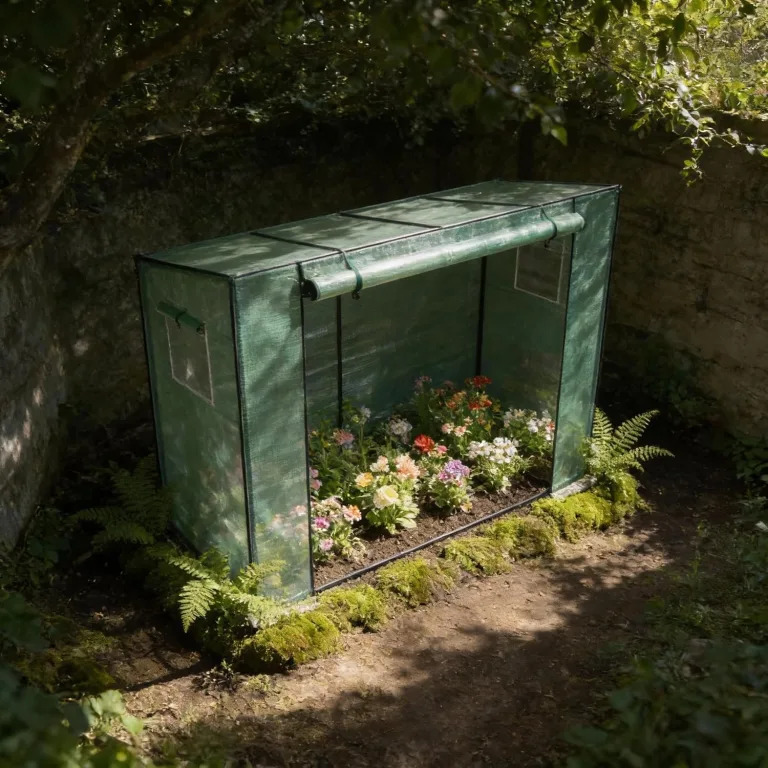 Garten Gewächshaus Foliengewächshaus Tomatengewächshaus begehbar 200x80x150 cm, schräges Dach Pflanzenhaus mit PE-Gitterfolie, Tomatenhaus Überwinterungszelt Mehrzwecktreibhaus Plane, Grün – Bild 2
