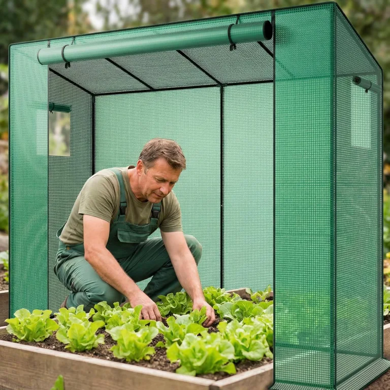 Aufun Gewächshaus Foliengewächshaus mit 2 Belüftungsfenster 200x80x150 cm, Stabil Begehbarers Tomaten Foliengewächshaus Balkon Outdoor, Winterfest Tomatenhaus für Optimales Pflanzenwachstum – Bild 8