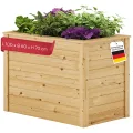 STEELSØN Theemin Hochbeet Natur – Pflanzenkübel 100x60x70 cm (LxBxH) – Kräuterbeet aus Lärchenholz – Gartenbeet mit UV-Schutzlackierung – Beet wetterfest – Pflanzenkasten für Garten – Kräuterbeet Holz - Thumbnail 1