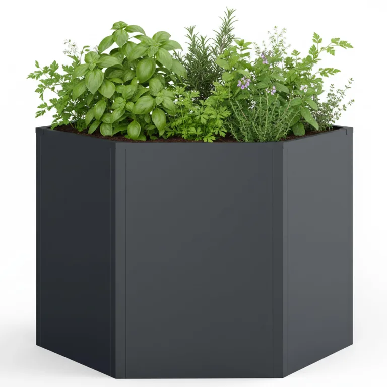 Hochbeet Hexagon Pflanzbeet | Kräuter- und Gemüsebeet Metall verzinkt | 500 Liter Volumen 99,5 x 99,5 x 77 cm (B x T x H) Anthrazit sechseckig – Bild 1