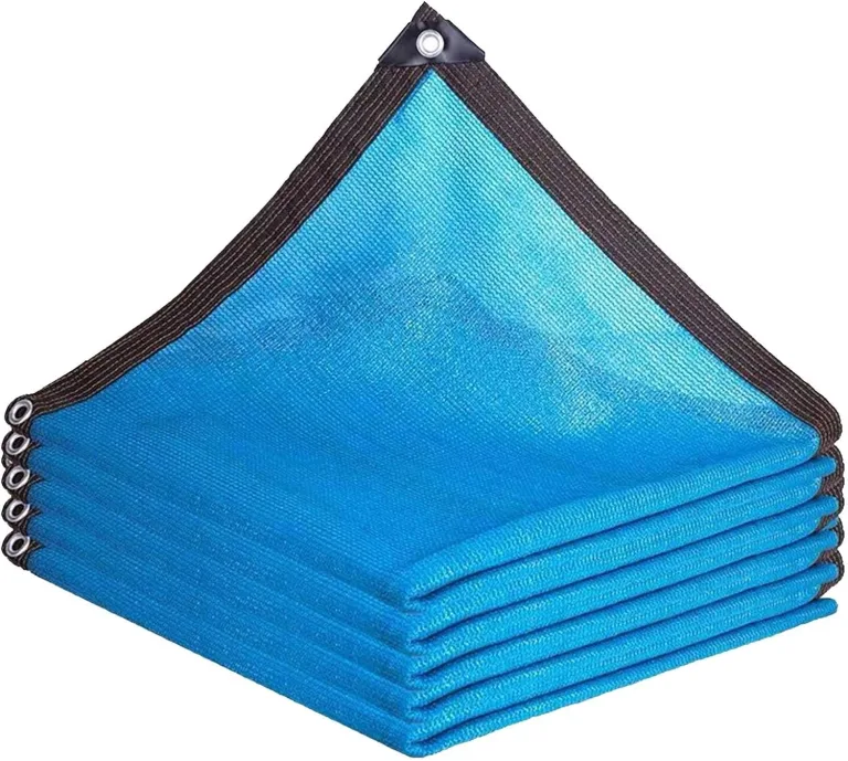 98 % Sonnenschutztuch mit Ösen, blaues Netzgewebe für den Außenbereich, ideal für Gewächshäuser, Pflanzenschutz und Zwinger (4 x 10 m) – Bild 1