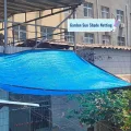 98 % Sonnenschutztuch mit Ösen, blaues Netzgewebe für den Außenbereich, ideal für Gewächshäuser, Pflanzenschutz und Zwinger (4 x 10 m) - Thumbnail 4