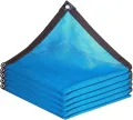 98 % Sonnenschutztuch mit Ösen, blaues Netzgewebe für den Außenbereich, ideal für Gewächshäuser, Pflanzenschutz und Zwinger (4 x 10 m) - Thumbnail 1