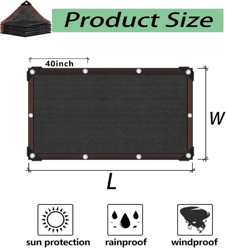 2,9 x 6,9 m schwarzes Sonnenschutznetz – 90 % UV-Block-Mesh-Plane für Gewächshaus, Terrasse, Pflanzen und Tomaten, kühles Sonnenschutztuch für den Außenbereich – Bild 3