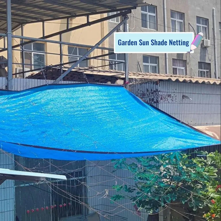 98 % Sonnenschutztuch mit Ösen – für den Außenbereich, blaue Netzplane für Gewächshaus, Zwinger und Tomatenpflanzen (5 x 5 m) – UV-Schutz und Stoff – Bild 4