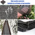 Schwarzes Schattentuch, 4,5 x 7,6 m, robuste Netzplane mit Ösen für Garten, Sonnenschutz, Außenwand, Hinterhof, Heimdekoration und Sichtschutz - Thumbnail 4