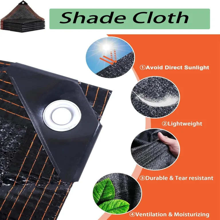 2,9 x 6,9 m schwarzes Sonnenschutztuch – 90 % UV-Blocker-Netzplane für Gewächshaus, Terrasse, Pflanzen und Tomaten – Sonnenschutz für kühle Bereiche, Outdoor-Abdeckung – Bild 6