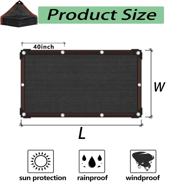 2,3 x 7,6 m schwarzes Sonnenschutztuch – 90 % UV-Block-Mesh-Plane für Gewächshaus, Terrasse, Pflanzen und Tomatenschutz – kühles Sonnenschutznetz für den Außenbereich – Bild 2