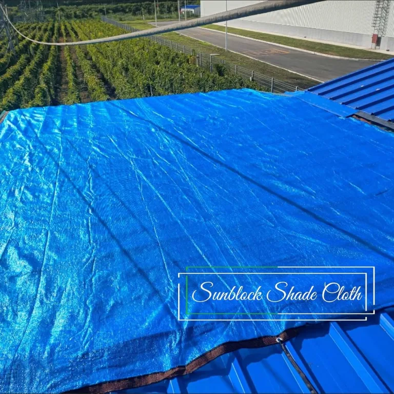 Sonnenschutznetz für den Außenbereich, 98 % UV-Block, blaues Schattentuch mit Ösen, Netzplane für Gewächshaus, Zwinger, Pflanzen, Tomaten (6 x 6 m) – Bild 5