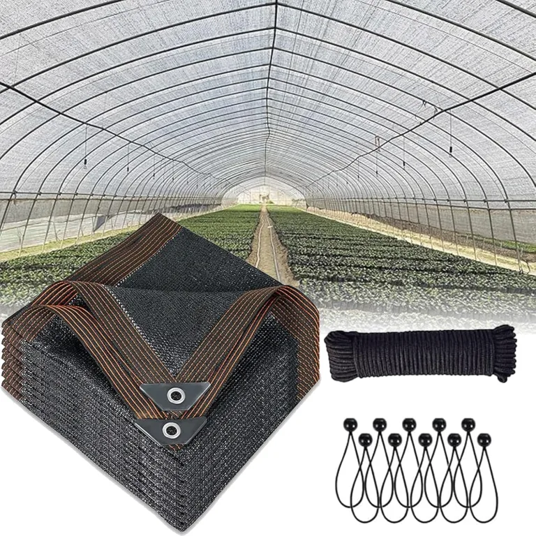 Schwarze Gartenabdeckung, UV-beständiges Netzgewebe mit verstärkten Ösen, perfekt für Gewächshauspflanzen und Blumen, 2,4 x 7,6 m, Sonnenschutznetz – Bild 1