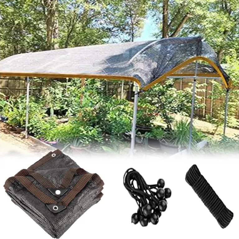 Sonnenschutztuch, UV-beständig, für Gemüse, Pflanzen, Gewächshaus, Hühnerstall, Hundehütten, Tomaten und Deck, 4,5 x 6,8 m, Schwarz, wasserdichte Abdeckung für den Außenbereich – Bild 1
