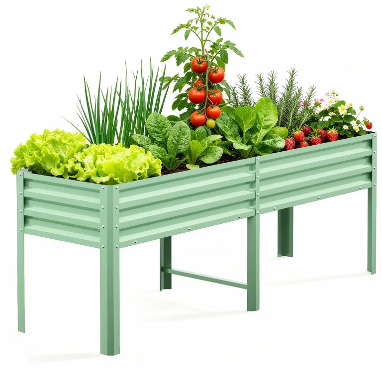 SUNYRISY Hochbeet Metall für Balkon und Garten, 116x60x80cm Verzinkter Stahl Pflanzkasten Blumenkasten Kräuterbeet Pflanzbeet Blumenbeet Hochbeet-Kit für Garten Balkon Terrasse, Schwarz – Bild 7
