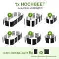 180x90x60 cm Hochbeet Metall - 6-in-1 Pflanzbeet Hochbeete für Garten aus Verzinktem Stahl - Wellblech oval Wetterfest & Rostfrei Gartenbeet für Garten Terrasse & Balkon - Thumbnail 3