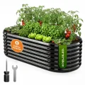 180x90x60 cm Hochbeet Metall - 6-in-1 Pflanzbeet Hochbeete für Garten aus Verzinktem Stahl - Wellblech oval Wetterfest & Rostfrei Gartenbeet für Garten Terrasse & Balkon - Thumbnail 1
