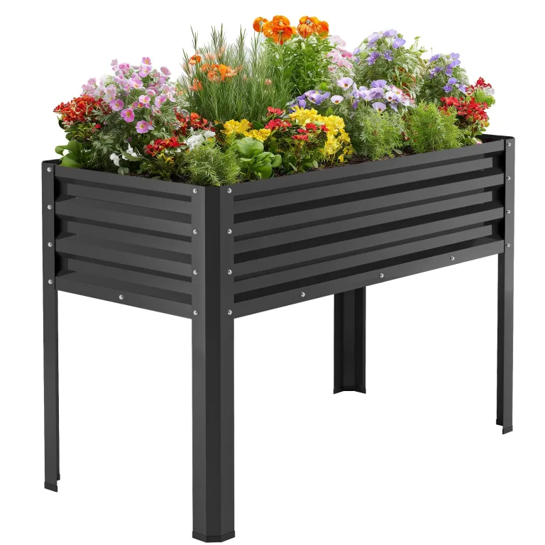 Hochbeet aus Metall, Verzinkter Stahl Rostfrei, 116x60x80 cm Hochbeet für Garten, Terrasse & Balkon, Pflanzkasten für Gemüse, Kräuter und Blumen, Langlebiges Pflanzbeet – Bild 1
