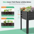 Hochbeet aus Metall, Verzinkter Stahl Rostfrei, 116x60x80 cm Hochbeet für Garten, Terrasse & Balkon, Pflanzkasten für Gemüse, Kräuter und Blumen, Langlebiges Pflanzbeet - Thumbnail 4