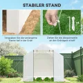 Outsunny Gewächshaus 3 x 2 x 2 m Foliengewächshaus mit Breiter Rollbar Reißverschlusstür, Moskitonetz, Spitzdach 4 Fenster, UV-beständiger Folientunnel, Winterfest Tomatenhaus mit Erdanker, Weiß - Thumbnail 5